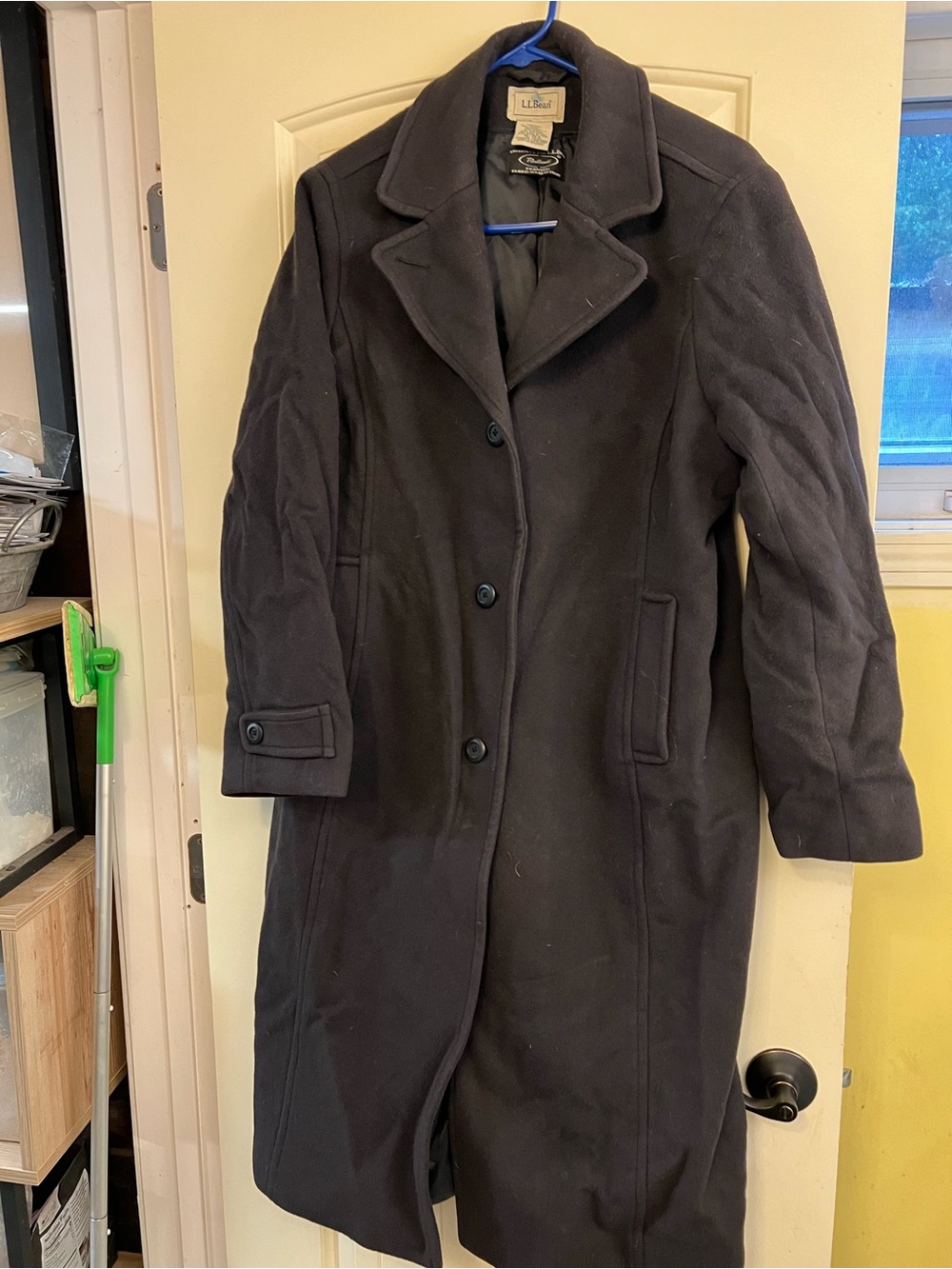 L.L. Bean Women's Navy Wool Full Length Coat